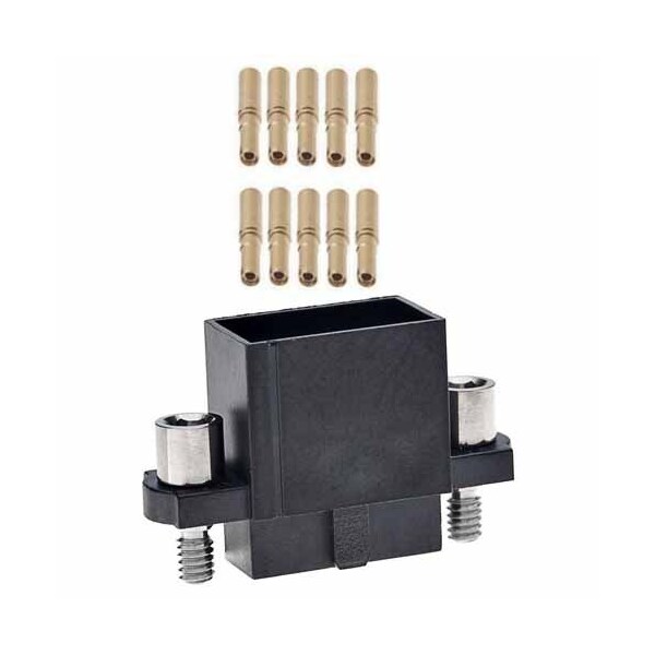 Conector de placa Harwin, 14 contactos, 2 hileras, hembra, paso de 0.079 pulgadas, terminal de engarce, M2X0.4, negro - M80-4861442