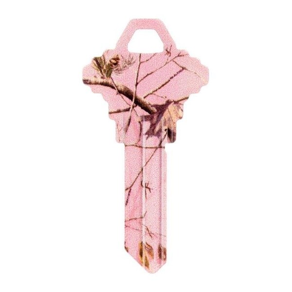 Hillman Hillman 5933791 RealTree Pink House & Office Universal Key Blank for Single Sided - Case of 6 - 5933791
