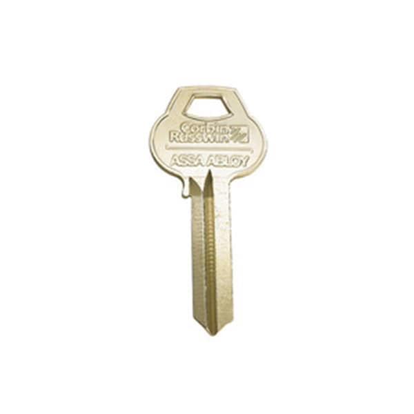 New Courtyard 7 Pin Coined Logo Key Blank with L4 Keyway, Nickel Plated - NE2063861