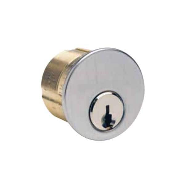 Ilco 15/16"  Mortise Cylinder, 5-Pin, Schlage C Keyway, Adams Rite Cam, Satin Chrome, keyed alike - ILCO-7155SC2-26D-KA2