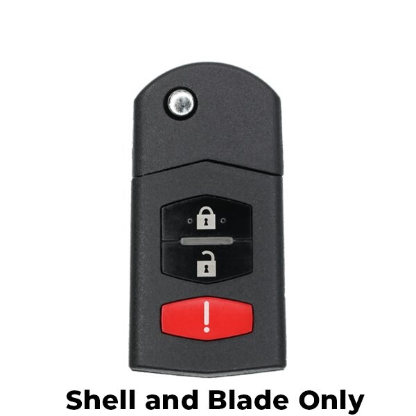 Keyless Factory Keyless Factory: 2006-2015 Mazda / 3-Button Remote Flip Key Shell / BGBX1T478SKE125-01 - FKS-MAZ-043