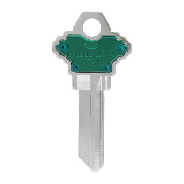 Homecare Products Color Plus House of Office SC1-Single Sided Universal Key Blank, Green, 5PK - HO963636