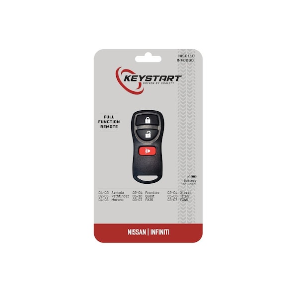 Keystart Replacement Key Self Programmable Remote Automotive NIS011 Double For Nissan Infiniti Black - 9977289