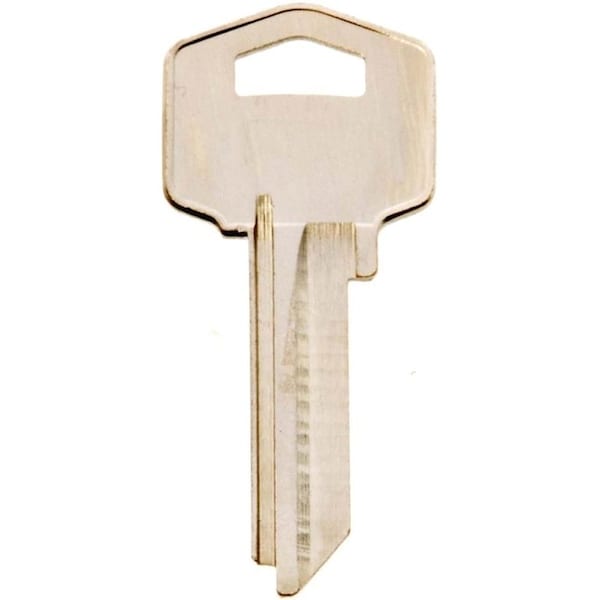 Hy-Ko Key Blank, Brass, Nickel, For: Harloc/Tesa Cabinet, House Locks and Padlocks - 11010HR2