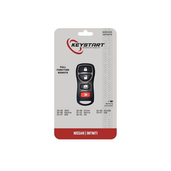 Keystart Replacement Key Self Programmable Remote Automotive NIS012 Double For Nissan Infiniti Black - 9977290