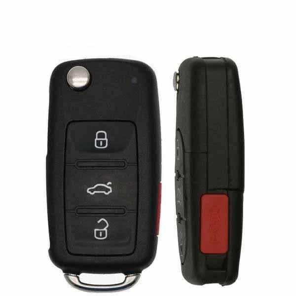 Keyless Factory KeylessFactory:Remote Flip Keys:VW 4-Button FLIP KEY 48CAN / NBG010180T - RFK-VW-NGB