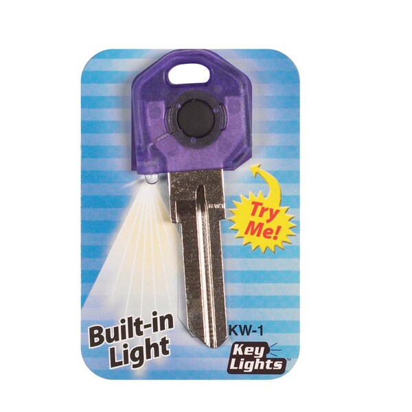 Giant Concepts Giant Concepts LLC Keylights House Key Blank w/Flashlight Single For Kwikset KW1/Weiser WR3 and WR5 - KW1PUR