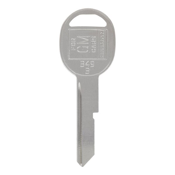 Hillman Automotive Universal Key Blank for Single Sided for GM Case of 10 Silver - 5963780