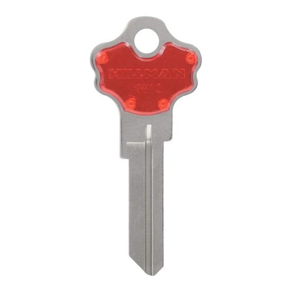 Hillman Hillman 5969555 Colorplus Traditional Key House & Office Blank Single Sided Universal Key - Red & Silver; Pack of 5 - 5969555