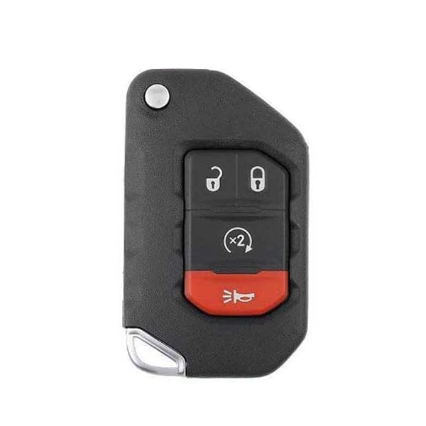 Keyless Factory KeylessFactory: 2018-2020 Jeep Wrangler / 4-Button Flip Key / PN: 68416784AA / OHT1130261 - RFK-WRNG-4