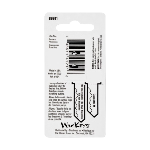 Hillman HILLMAN Wackey Flag House/Office Universal Key Blank SC1 Single - 89911