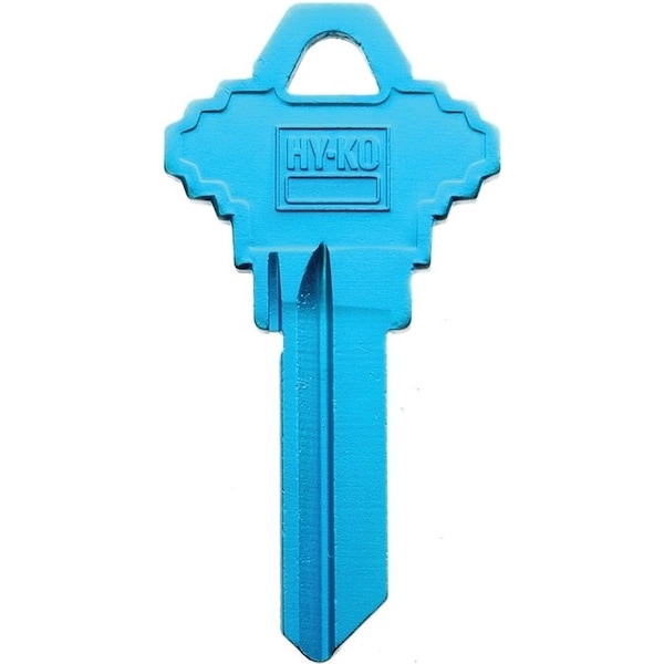Hy-Ko Key Blank, Aluminum, Painted, For: Schlage Vehicle Locks - 14010SC1
