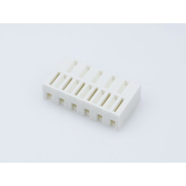 Conector de placa Molex, 6 contactos, 1 fila, hembra, ángulo recto, terminal de crimpado, con seguro, blanco - 918139006