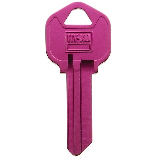 Hy-Ko Key Blank, Aluminum, Painted, For: Kwikset Door Locks - 14010KW1