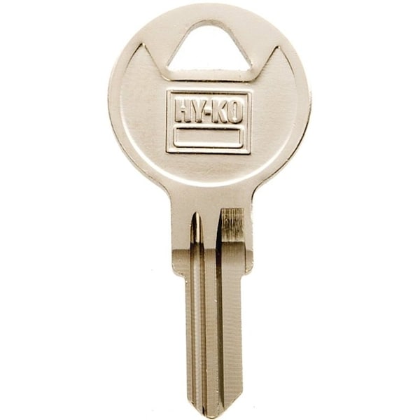 Hy-Ko Key Blank, Brass, Nickel, For: Wright Cabinet, House Locks and Padlocks - 11010WTP1