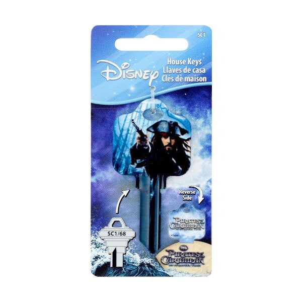 Hillman HILLMAN Disney Capt N Jack Sparrow House Key Blank 68 SC1 Single For Schlage Locks - 87662