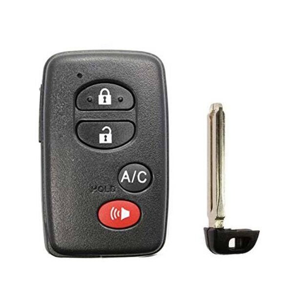 Keyless Factory KeylessFactory: REPLACEMENT 4 BUTTON REMOTE SHELL FOR TOYOTA SMART KEY HYQ14AAB w/AC - SKS-TOY-109