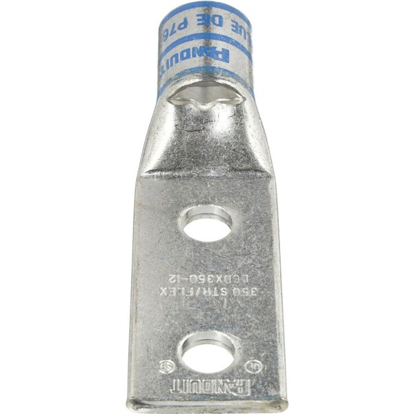 Panduit Lug, Cu, 2 Orificios, 350 Kcmil, 1/2 Tornillo, 1.75 - LCDX350-12-6