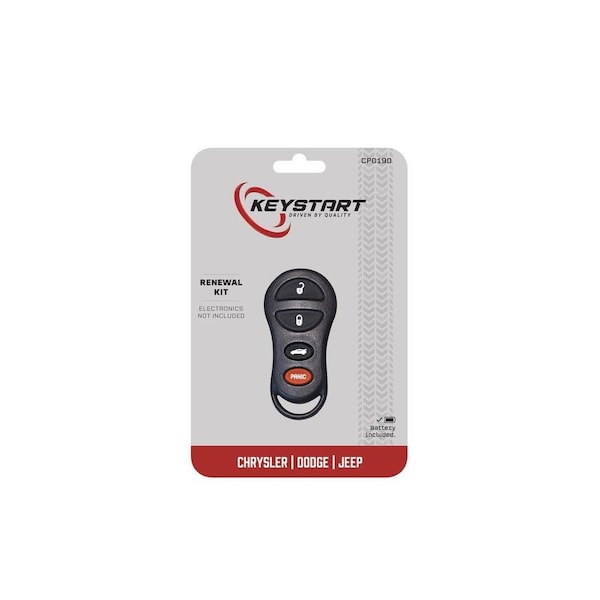 Keystart Replacement Key Renewal KitAdvanced Remote Automotive CP019 Double For Mopar Black - 9977304