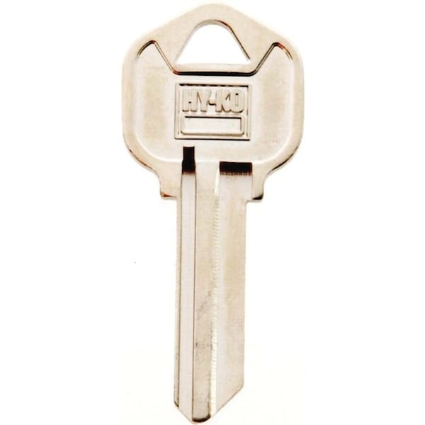 Hy-Ko Key Blank, Brass, Nickel-Plated, For: Kwikset KW1 Keyways - 21250KW1