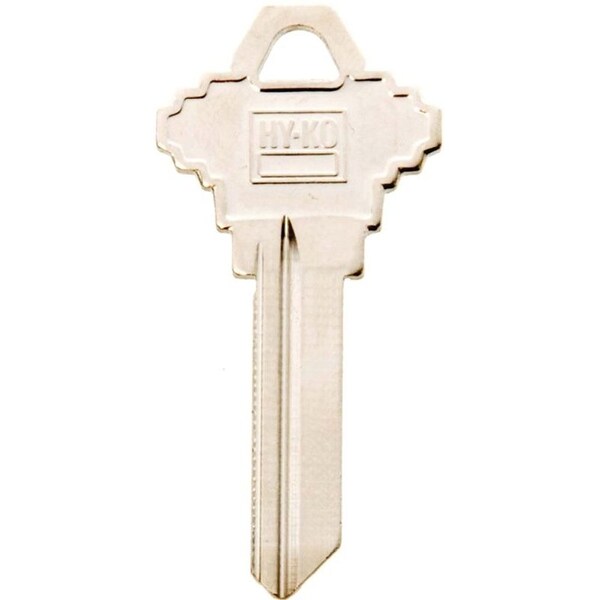 Hy-Ko Key Blank, Brass, Nickel, For Schlage Cabinet, House Locks and Padlocks - 11010SC10