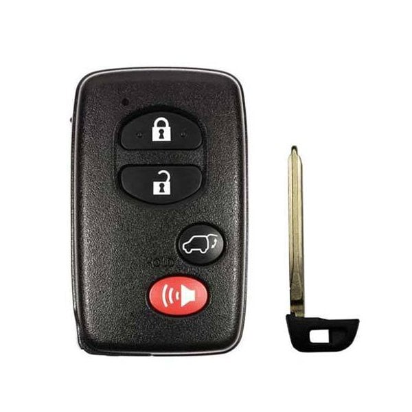 Keyless Factory KeylessFactory: REPLACEMENT 4 BUTTON REMOTE SHELL FOR TOYOTA SMART KEY HYQ14AAB w/ Hatch - SKS-TOY-110
