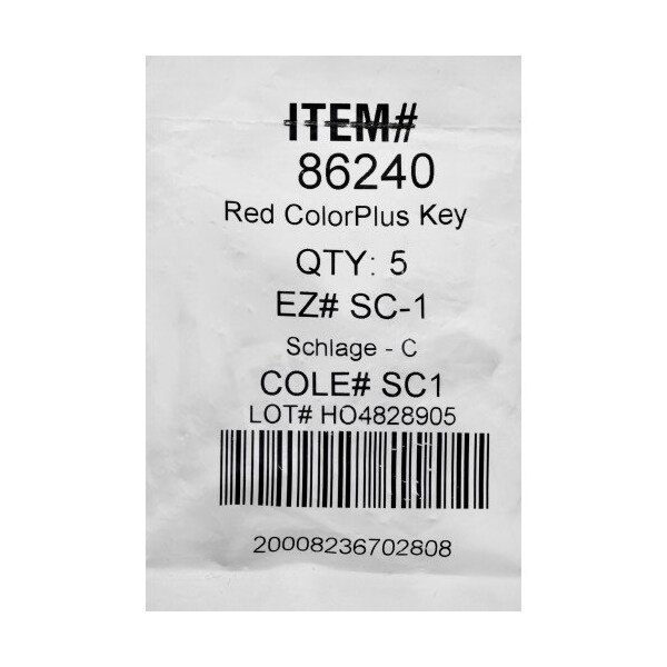 Hillman HILLMAN ColorPlus Traditional Key Automotive Key Blank SC1 Single, PK5 - 86240