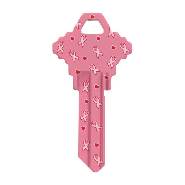 Hillman HILLMAN Breast Cancer Awareness Pink Breast Cancer Ribbon House/Office Universal Key Blank SC1 Singl, PK6 - 87517