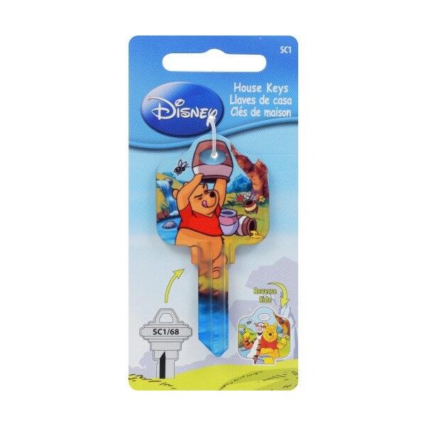 Hillman HILLMAN Disney Winnie The Pooh House Key Blank 68 SC1 Single For Schlage Locks - 87652