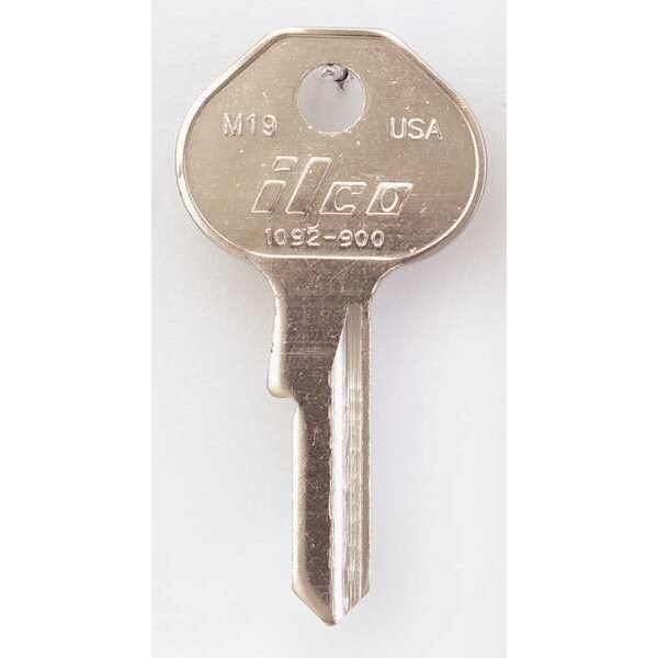 Kaba Ilco Key Blank, Brass, Type M19, 4 Pin, PK10 - 1092-900-M19
