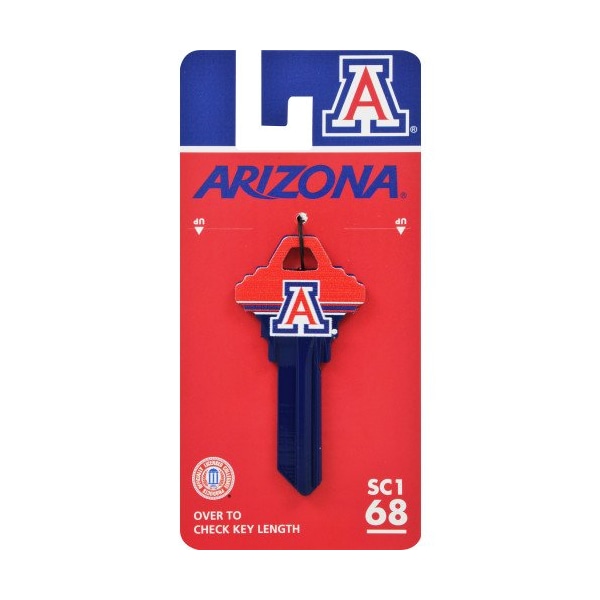 Hillman HILLMAN NCAA Arizona Wildcats House/Office Key Blank 68 SC1 Single For Schlage Locks - 89964