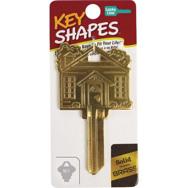 Lucky Line Brass Home Key Shapes Decorative House Key - SC1 ADA Friendly - B405S