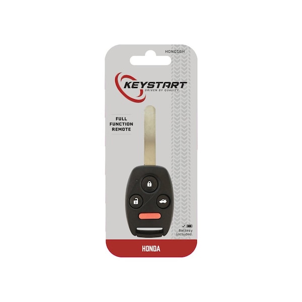 Keystart FOB Key Blank Advanced Security Automotive HON016 Single For Honda Black - 9977341