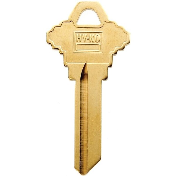 Hy-Ko Key Blank, Brass, For Schlage Cabinet, House Locks and Padlocks - 21200SC4BR
