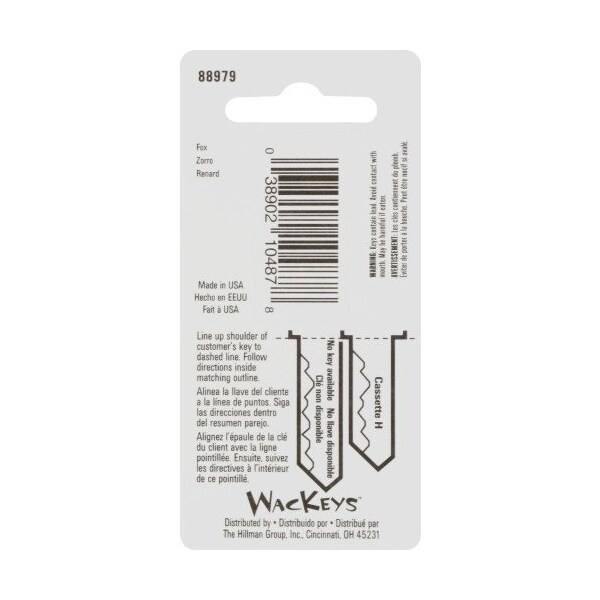 Hillman HILLMAN Wackey Fox House/Office Universal Key Blank SC1 Single - 88979
