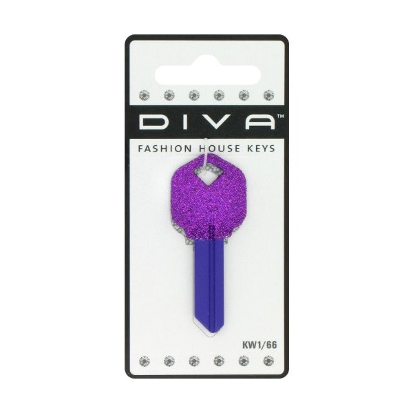 Hillman HILLMAN DIVA Blue Glitter House/Office Universal Key Blank KW1 Single - 89945
