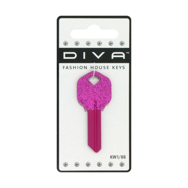Hillman HILLMAN DIVA Blue Glitter House/Office Universal Key Blank KW1 Single - 89945