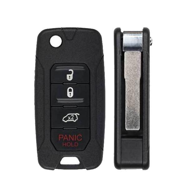 Keyless Factory 2015 - 2019 Jeep Renegade / Fiat 500X /4-Button Flip Key / 2ADFTFI5AM433TX (RFK-JP-4 - RFK-JP-433PN