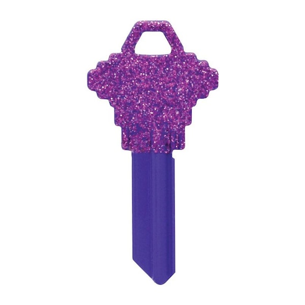 Hillman HILLMAN DIVA Purple Glitter House/Office Universal Key Blank SC1 Single - 89578