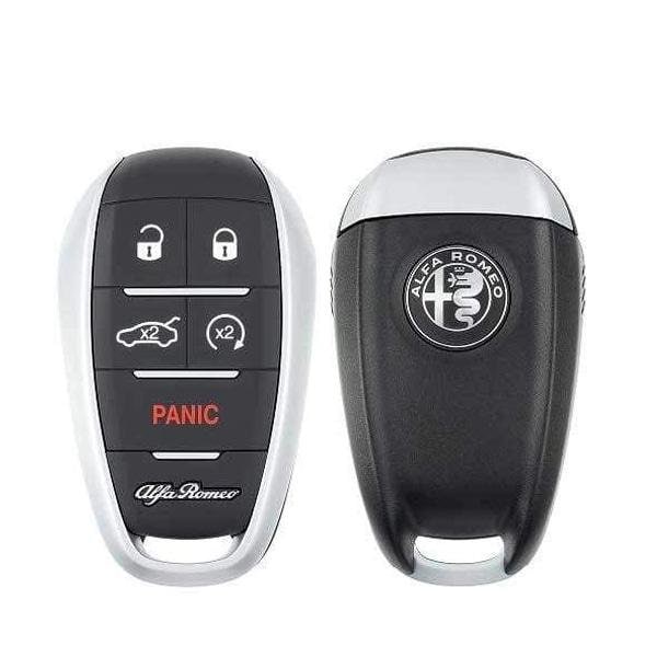 Oem RFB: 2017 - 2021 Alfa Romeo Giulia Stelvio / Smart Key / 5-Button / Trunk / Starter / PN: 6EP44 - RSK-ALF015