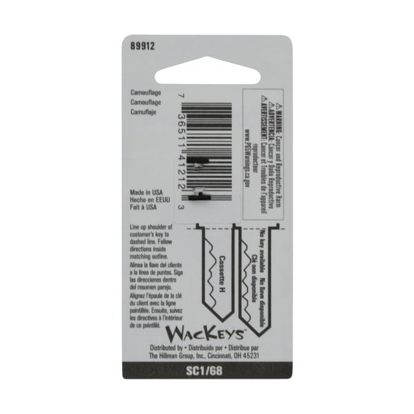 Hillman HILLMAN Wackey Camo House/Office Universal Key Blank SC1 Single - 89912