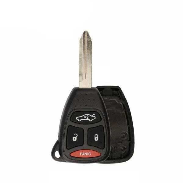 Keyless Factory UHShell: RUGGED 4 BUTTON REMOTE KEY SHELL FOR CHRYSLER JEEP DODGE KOBDT04A - BIG BUT - RHS-CHY-084