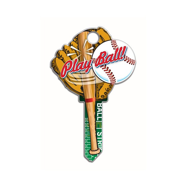 Key Shapes Lucky Line Key Shapes Baseball - Play Ball House Key Blank 68 SC1 Single For Schlage Locks - B120S