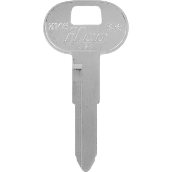 Hillman Automotive Universal Key Blank for B56 Double Sided for GM - Case of 10; Silver - 5965371
