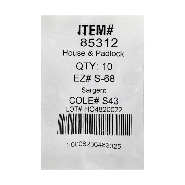 Hillman HILLMAN Traditional Key Automotive Key Blank S68 Single For Sargent, PK10 - 85312