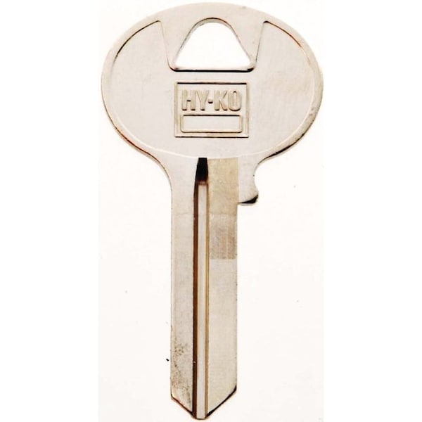 Hy-Ko Key Blank, Brass, Nickel, For: Wilson Bohannan Cabinet, House Locks and Padlocks - 11010W1