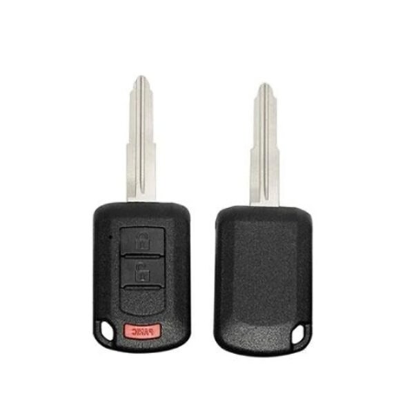 Keyless Factory UHShell: 3 BUTTON SHELL FOR MITSUBISHI REMOTE HEAD KEYS MIT3 WITH SHOULDER STOPS OUC - RHS-MIT-010