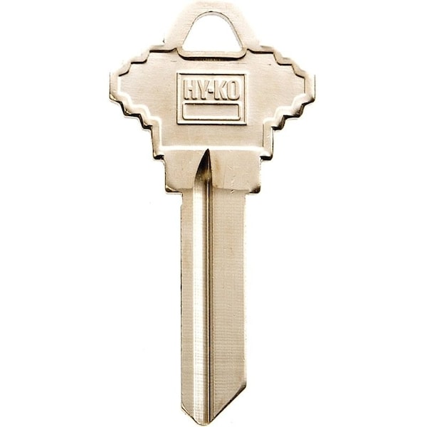 Hy-Ko Key Blank, Brass, Nickel, For Schlage Cabinet, House Locks and Padlocks - 11010SC4