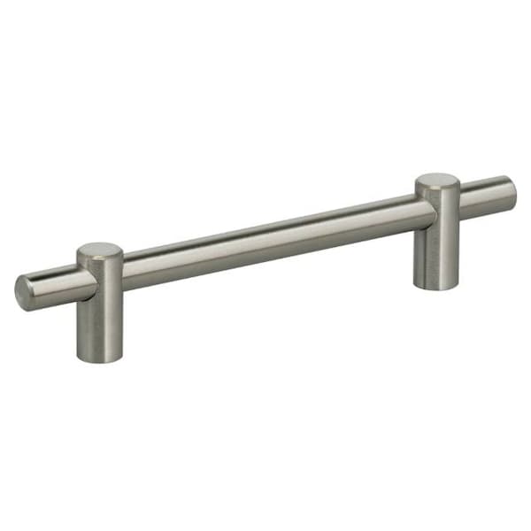 Omnia Center to Center Thick Modern Bar Cabinet Pull Satin SS 5" - 9458/128.32D