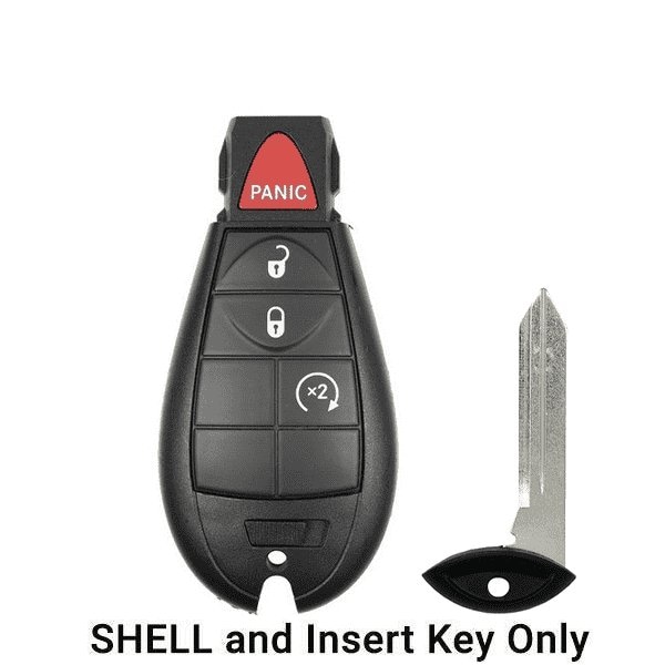 Keyless Factory KeylessFactory: Chrysler Dodge Jeep / 4-Button Fobik Key SHELL / Remote Start - ORS-FBK-01